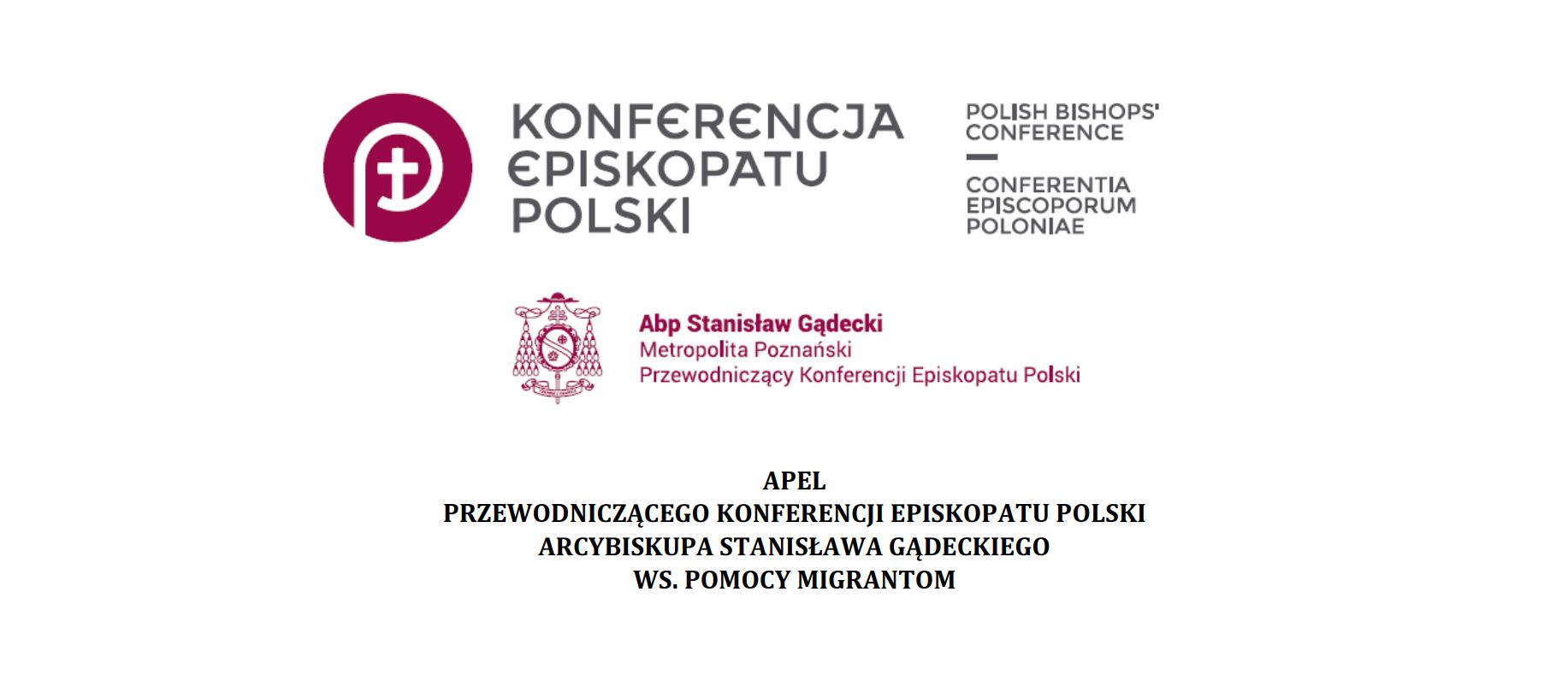 Apel Przewodniczącego Konferencji Episkopatu Polski