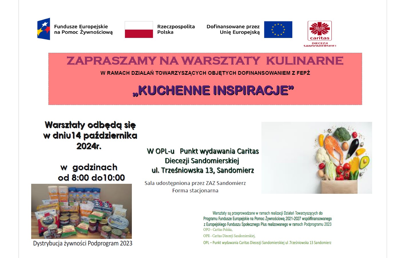 PAŹDZIERNIKOWE WARSZTATY DLA BENEFICJENTÓW PROGRAMU FEPŻ