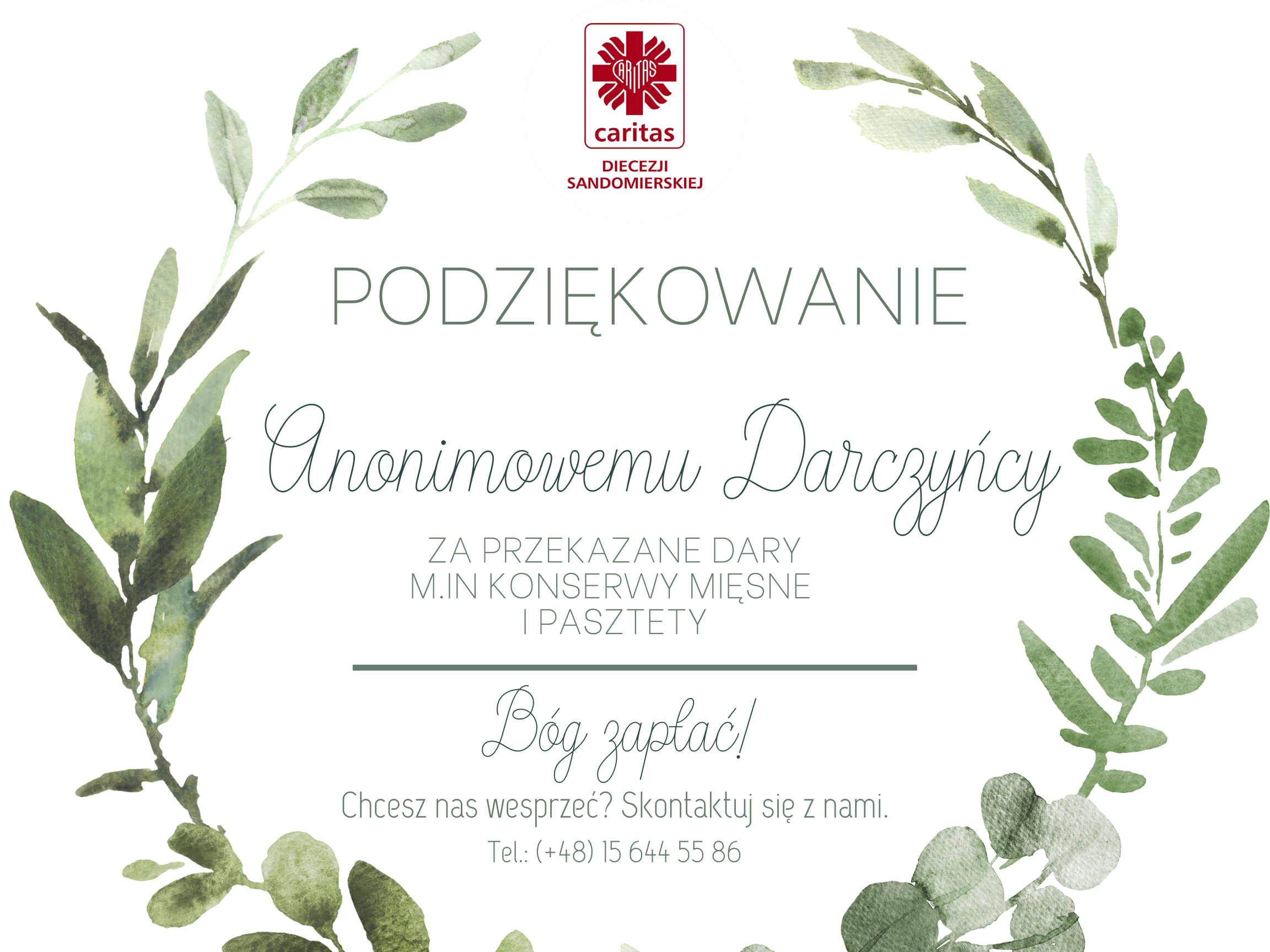 Podziękowania dla Anonimowego Darczyńcy