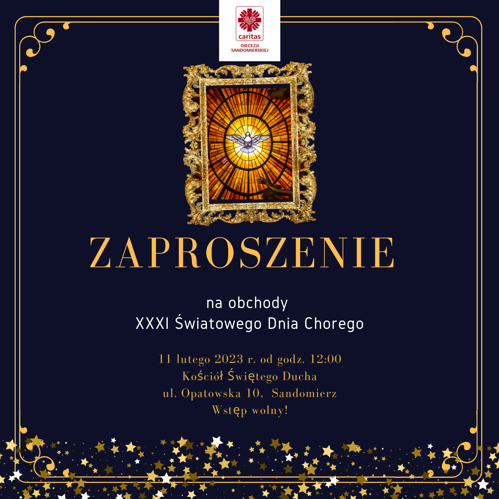 Zaproszenie na obchody XXXI Światowego Dnia Chorego