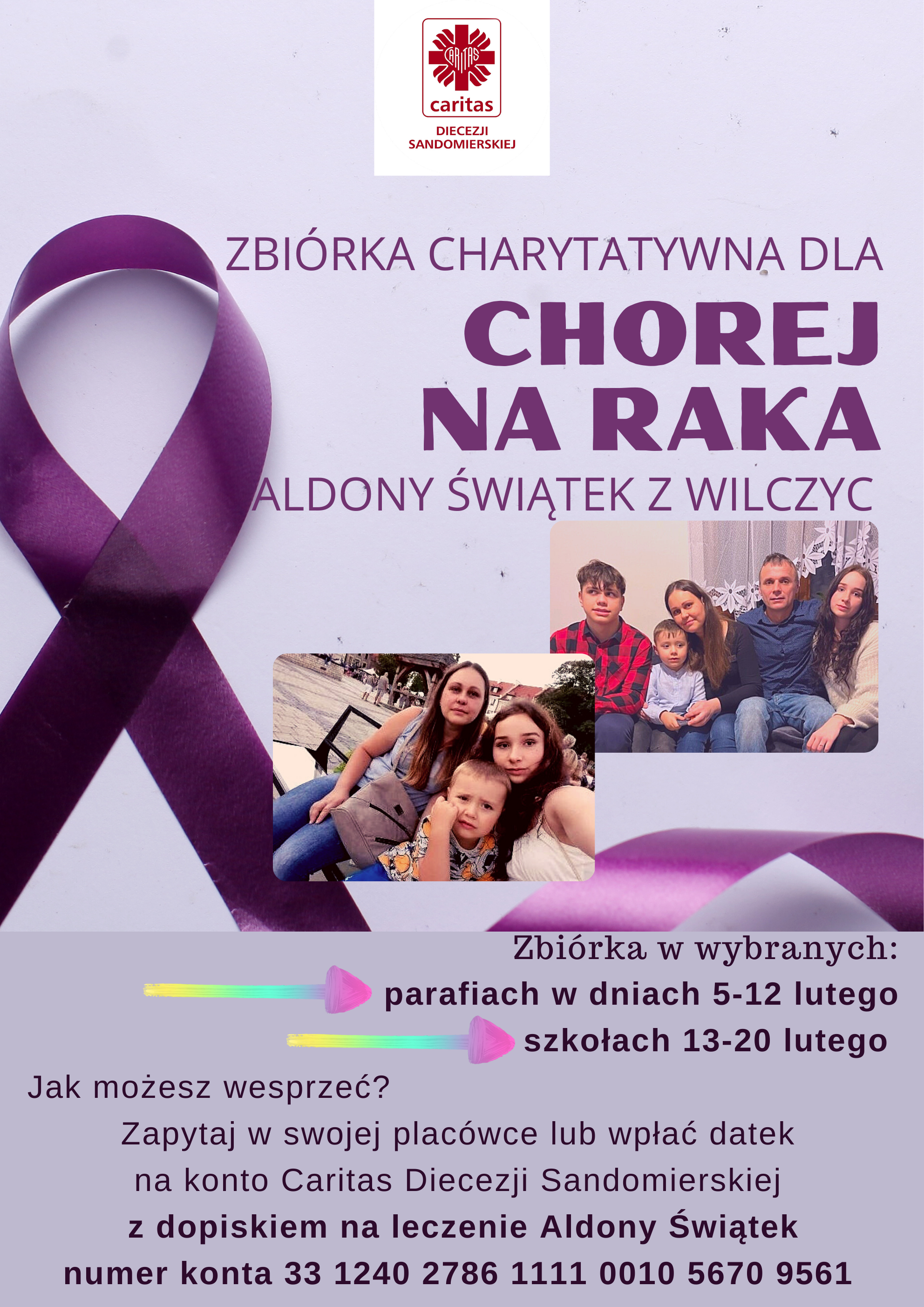 Zbiórka charytatywna na proces leczenia Aldony Świątek z Wilczyc.