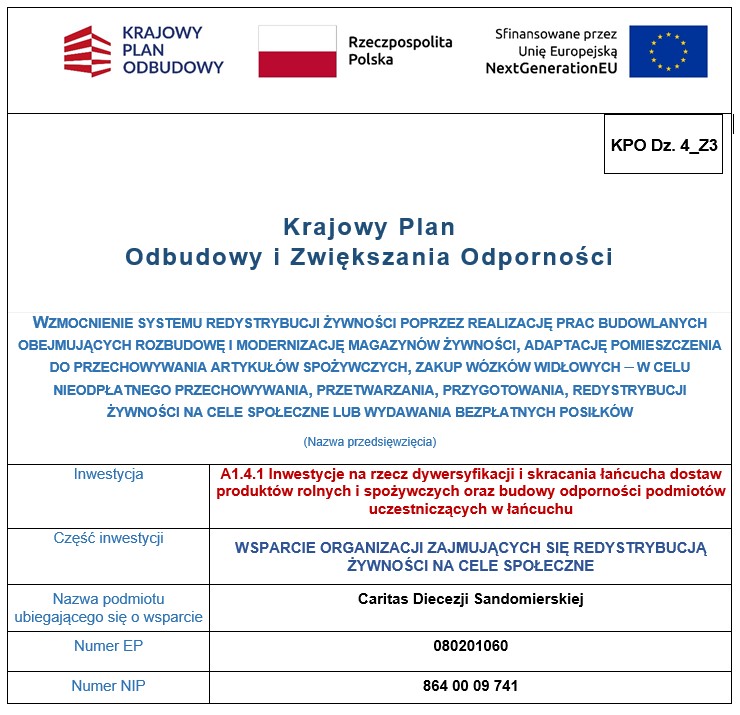 Informacja o realizowanym zadaniu w ramach projektu Krajowego Planu Odbudowy A1.4.1