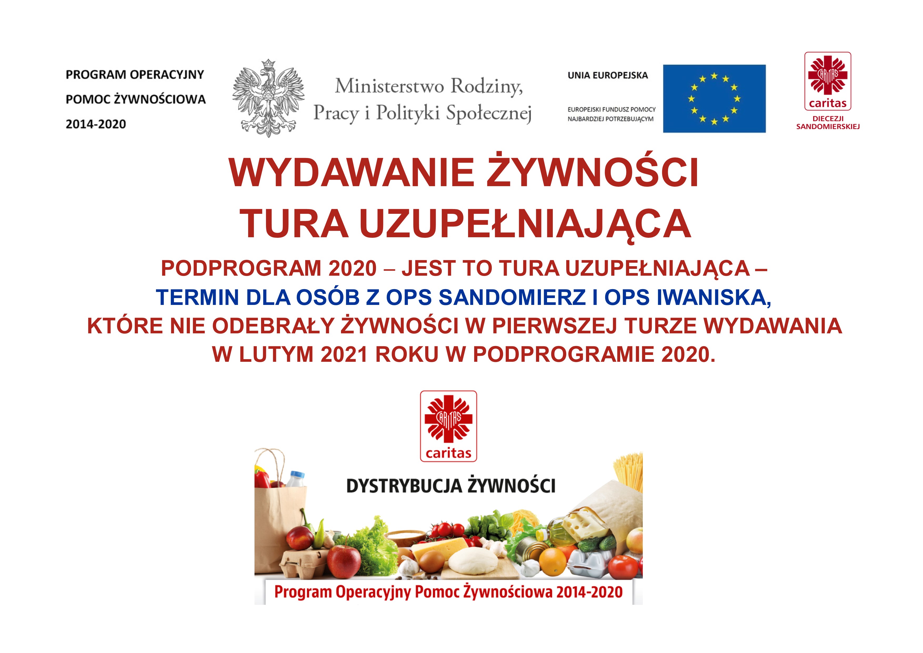 I TURA UZUPEŁNIAJĄCA WYDAWANIA ŻYWNOŚCI