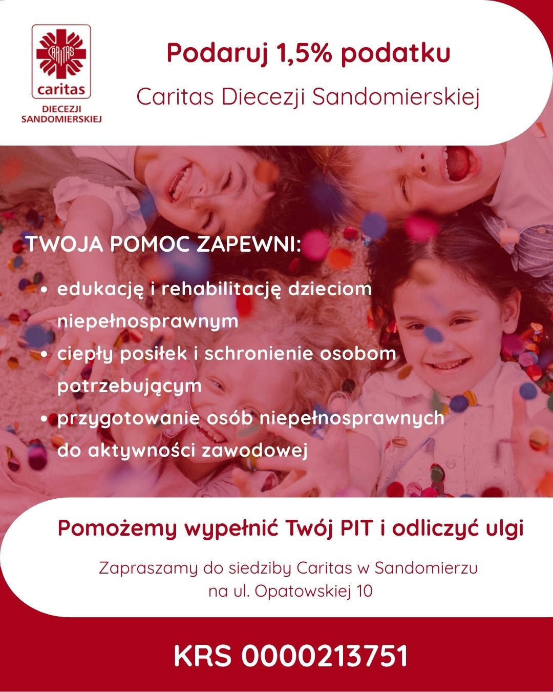 Przekaż 1,5% podatku i zmień życie innych