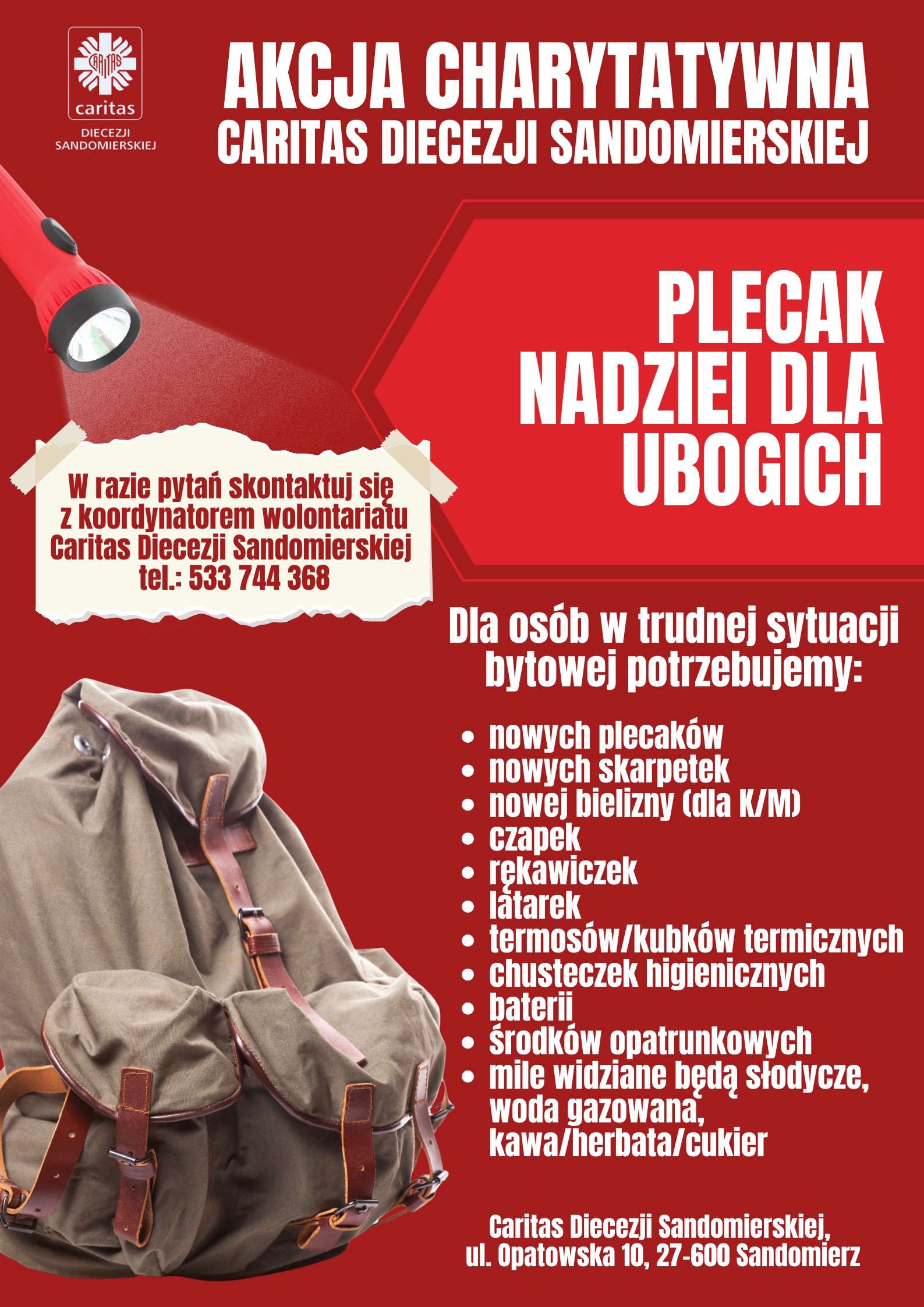 Zbiórka rzeczy dla osób Bezdomnych i Ubogich – dołącz do nas!